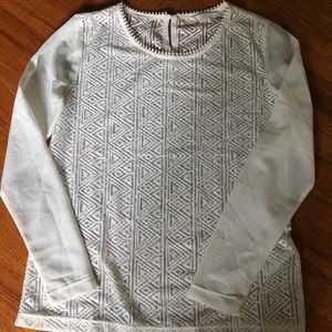 H&M White Lace Sheer Top